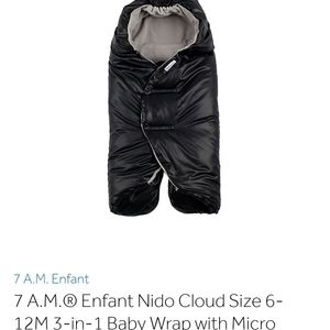 7 A.M.® Enfant Nido Cloud Size 6-18M 3-in-1 Baby Wrap with Micro Fleece Lining